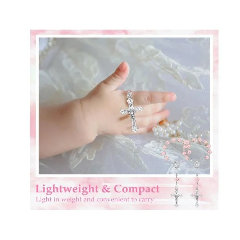 100 Baptism Favors Mini Rosary Favors Communion Rosario Wedding Pink